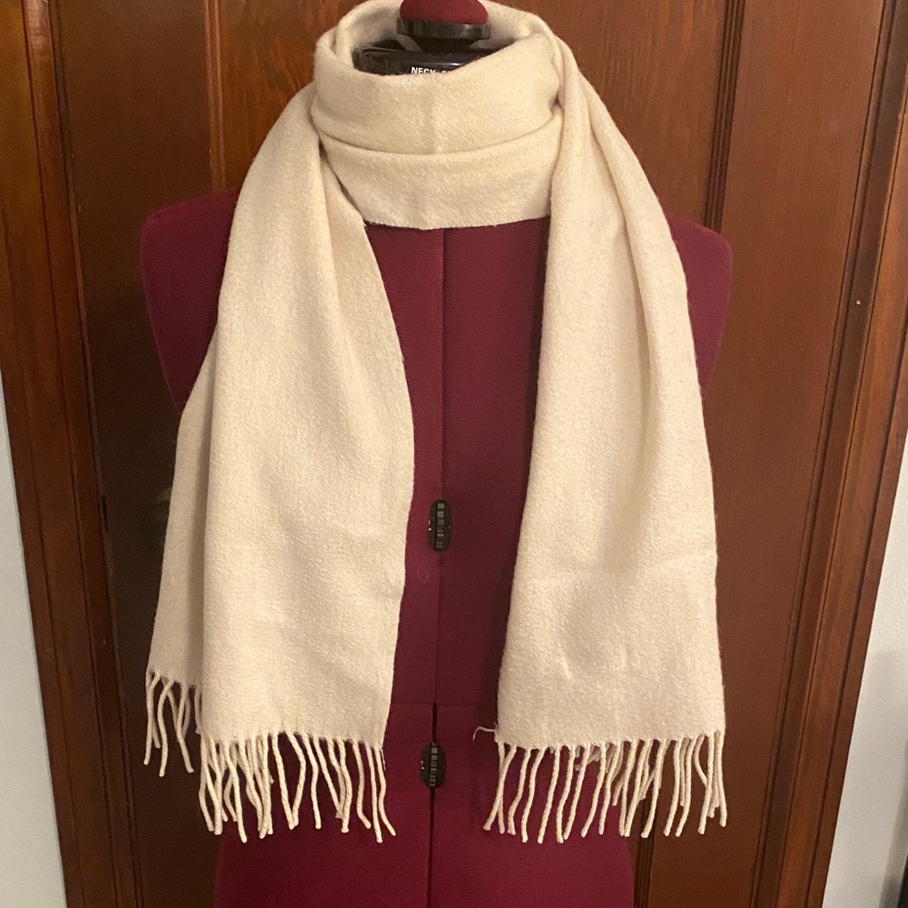 Juliana Collezione Cream Super Soft Fringe Scarf